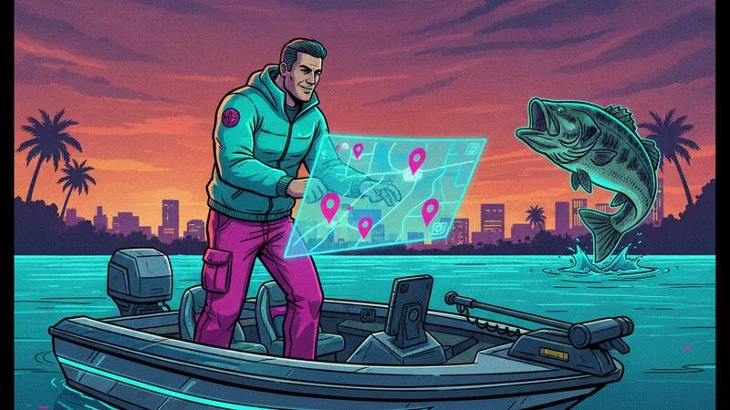 Angler uploading a lake contour map to an AI fishing app